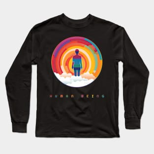 Human Being Pride Month Rainbow Sleeve Long Sleeve T-Shirt